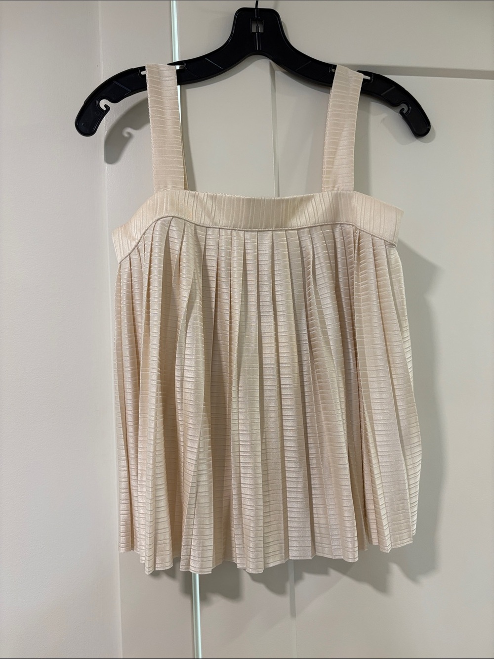 H&M Cream Pleated Camisole Tank Top